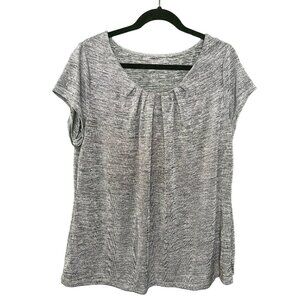 Worthington Womens Top Size XL Heather Gray Short Sleeve Pull On